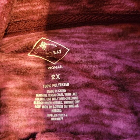 St John's Bay long sleeve top Women's 2X deep ruby fushia NWT - Picture 3 of 6